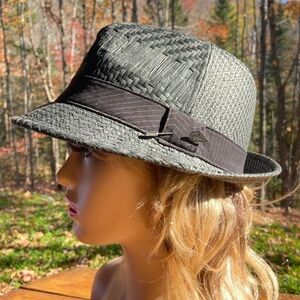 Vintage Black w/ white Chevrons Fedora Tailor Made